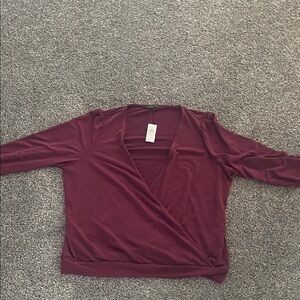 Banana Republic Deep Burgundy Wrap Blouse
